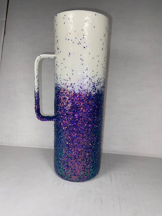 30oz Skinny Glitter Tumbler with handle